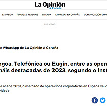ITP Aero, Abengoa, Telefnica ou Eugin, entre as operacins corporativas mis destacadas de 2023, segundo o Instituto Coordenadas